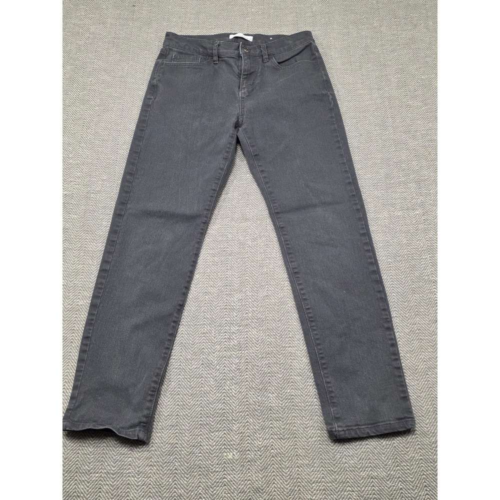 Loft Denim Charcoal Gray Straight Leg Petite Jeans Size 25/0P‎ Mid Rise Stretch